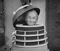 Image of The Doctor hiding inside Dalek casing 