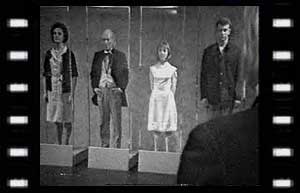 Image of Barbara, Doctor, Vicki, Ian in exhibit cases