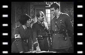 Image of Lady Jennifer (Jane Sherwin), Captain Ransom (Hubert Rees), & Lieutenant Carstairs (David Savile)