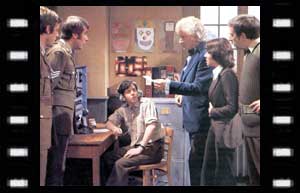 Image of  Cpt Yates, Sgt Benton, the Doctor, Sarah Jane and The Brigadier