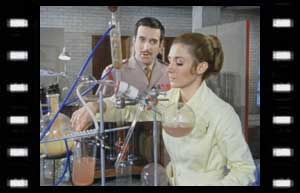 Image of Liz Shaw and The Brigadier in the lab