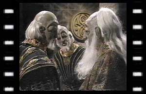 Image of Vorus (David Collings), Magrik (Michael Wisher), and Tyrum (Kevin Stoney)