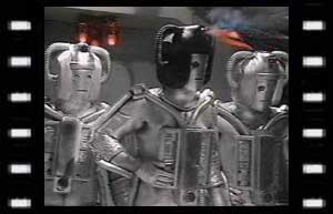 Image of Cybermen with Cyberleader (Christopher Robbie)