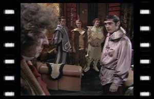 Image of  the Doctor with Borg (Brian Croucher) and Sandminer Crew