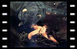 Image of Leela in the sewers attacked by the Giant Rat (Stuart Fell)