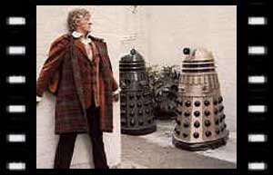 Image of The Doctor hiding from the Daleks