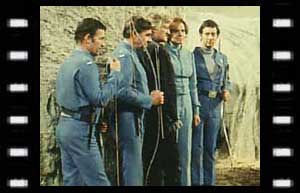 Image of Peter Hamilton (Julian Fox), Dan Galloway (Duncan Lamont),The Doctor, Jill Tarrant (Joy Harrison), & Jack Richard Railton (John Abineri)
