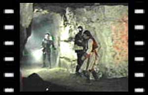 Image of Stubbs: (Christopher Coll), Cotton (Rick James) & Ky (Garrick Hagon) in the Caves